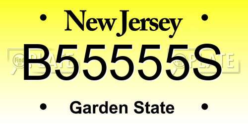B55555S New Jersey License Plate
