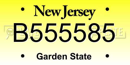 B555585 New Jersey License Plate