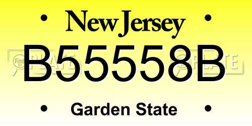 B55558B New Jersey License Plate