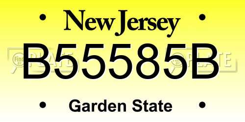 B55585B New Jersey License Plate