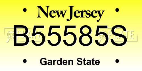 B55585S New Jersey License Plate