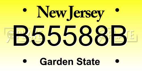 B55588B New Jersey License Plate