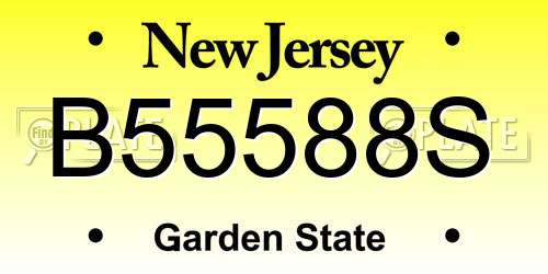 B55588S New Jersey License Plate