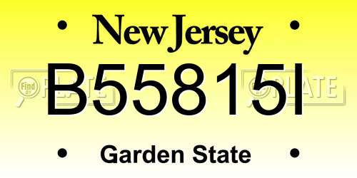 B55815I New Jersey License Plate