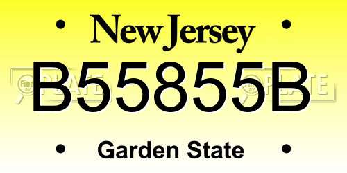 B55855B New Jersey License Plate
