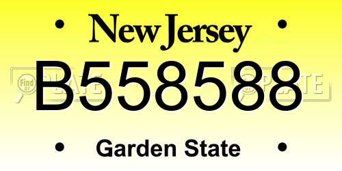 B558588 New Jersey License Plate