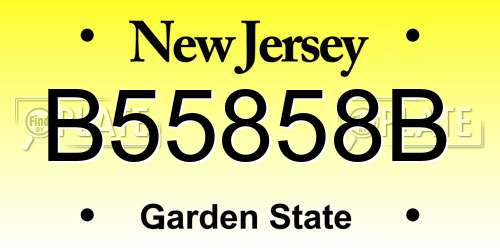 B55858B New Jersey License Plate