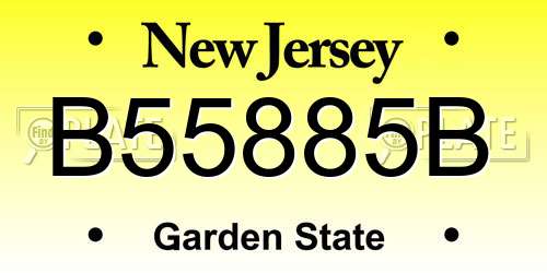 B55885B New Jersey License Plate