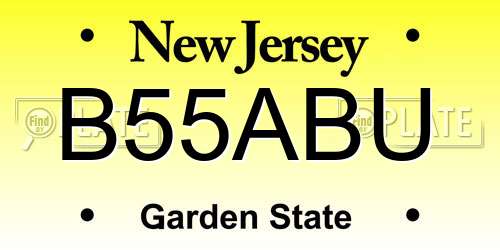 B55ABU New Jersey License Plate