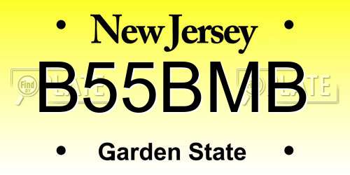 B55BMB New Jersey License Plate