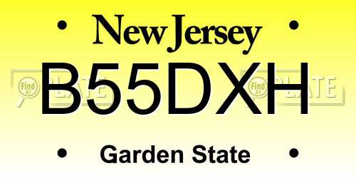 B55DXH New Jersey License Plate
