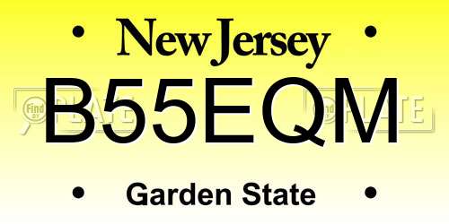 B55EQM New Jersey License Plate