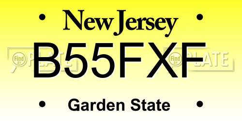 B55FXF New Jersey License Plate