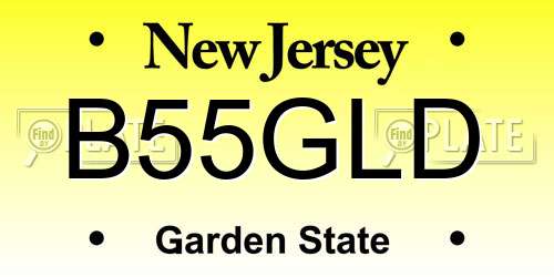 B55GLD New Jersey License Plate