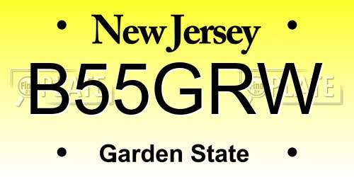 B55GRW New Jersey License Plate