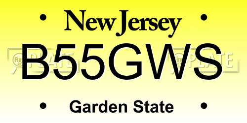 B55GWS New Jersey License Plate