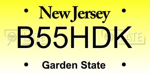 B55HDK New Jersey License Plate