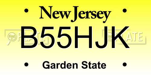 B55HJK New Jersey License Plate