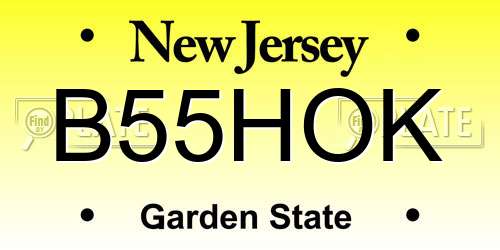 B55HOK New Jersey License Plate