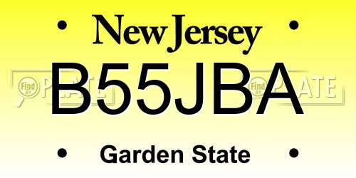 B55JBA New Jersey License Plate