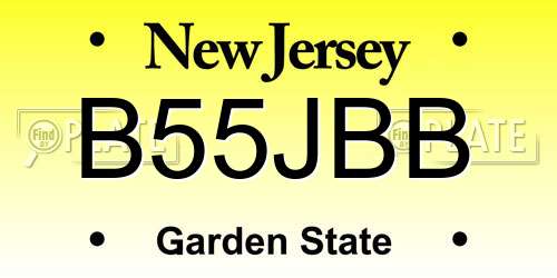 B55JBB New Jersey License Plate