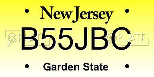 B55JBC New Jersey License Plate