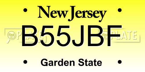 B55JBF New Jersey License Plate