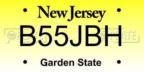 B55JBH New Jersey License Plate