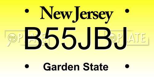 B55JBJ New Jersey License Plate