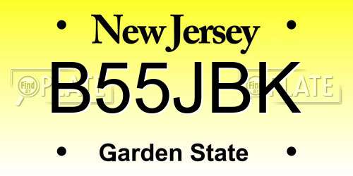 B55JBK New Jersey License Plate