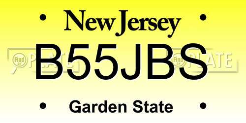 B55JBS New Jersey License Plate