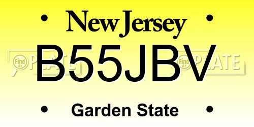 B55JBV New Jersey License Plate