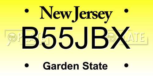 B55JBX New Jersey License Plate