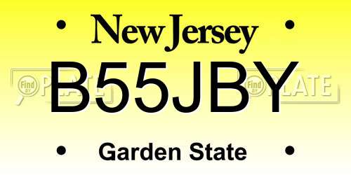 B55JBY New Jersey License Plate