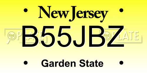 B55JBZ New Jersey License Plate