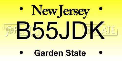 B55JDK New Jersey License Plate