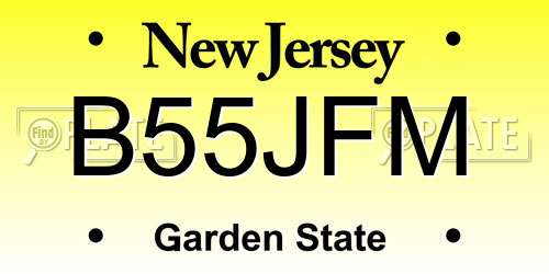 B55JFM New Jersey License Plate