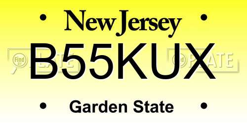 B55KUX New Jersey License Plate