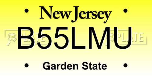 B55LMU New Jersey License Plate