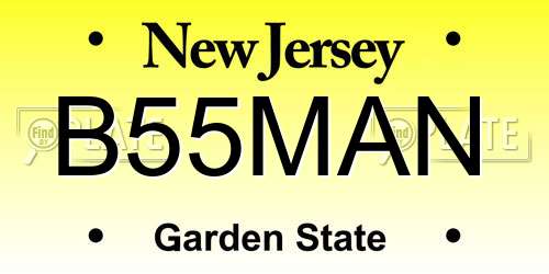 B55MAN New Jersey License Plate