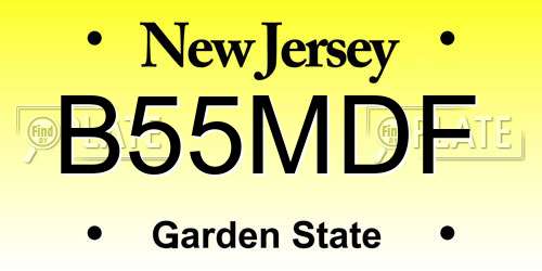 B55MDF New Jersey License Plate