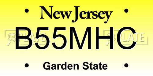 B55MHC New Jersey License Plate