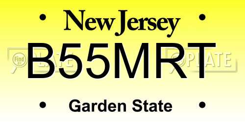 B55MRT New Jersey License Plate