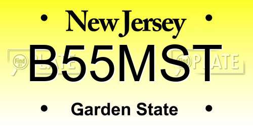 B55MST New Jersey License Plate