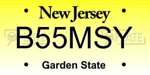 B55MSY New Jersey License Plate