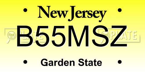 B55MSZ New Jersey License Plate