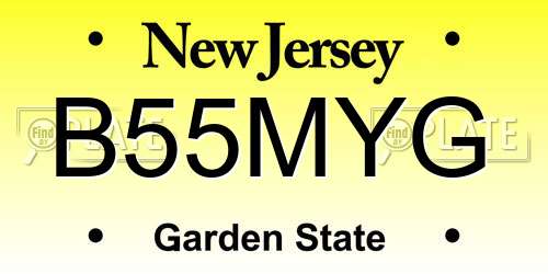 B55MYG New Jersey License Plate
