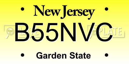 B55NVC New Jersey License Plate