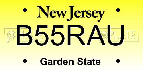 B55RAU New Jersey License Plate