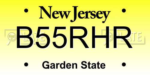 B55RHR New Jersey License Plate